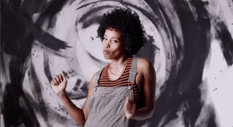 Afro Haired Lady Vibrant Dance GIF
