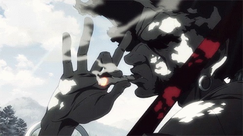 Afro Samurai Red Scabbarad On Shoulder GIF