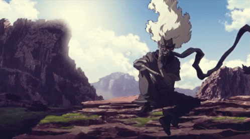 Afro Samurai Ninja Ninja Smoking GIF