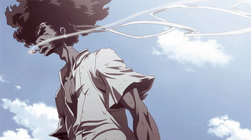 Afro Samurai Smoking While Walking GIF