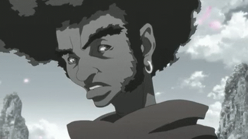 Young Afro Samurai In Snow GIF