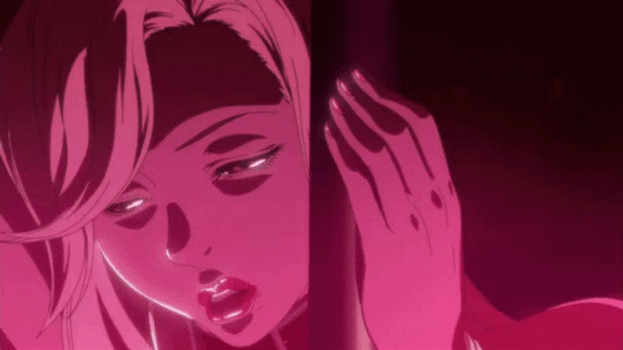 Afro Samurai Female Character Licking Pole GIF