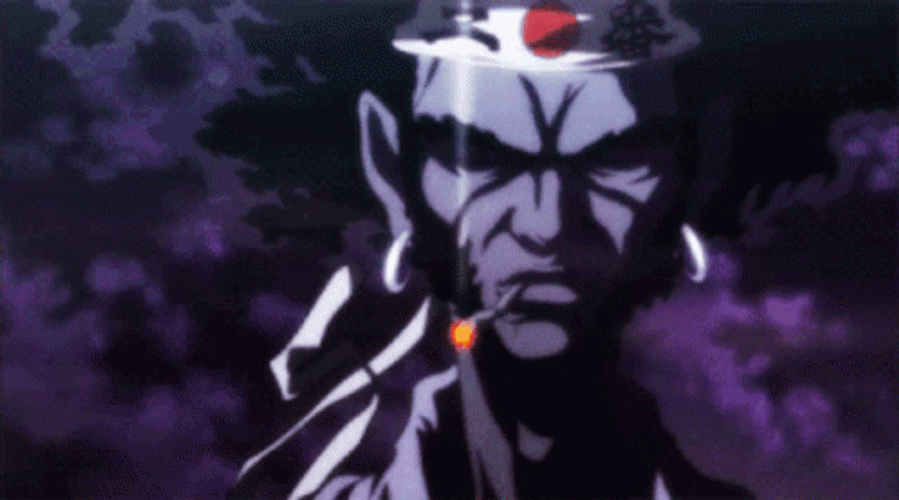 Afro Samurai Smoking Cigarettes GIF