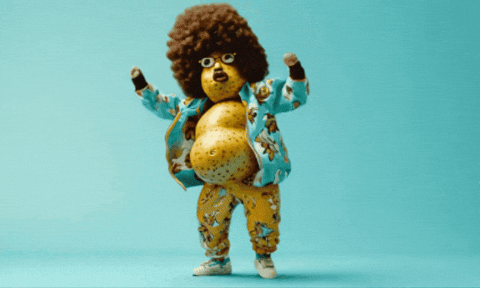 Afro With Glasses Dancing Potato GIF