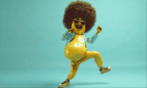Afro With Legs Dancing Potato GIF