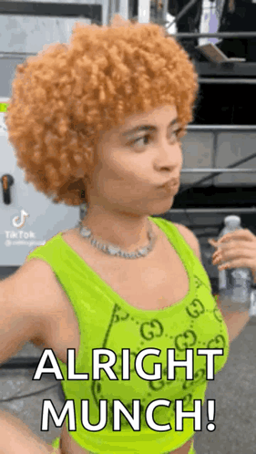 Afro Woman Neon Green Tank Top and Necklace