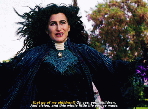 Agatha Harkness Releasing Dark Spell On Wanda Vision GIF