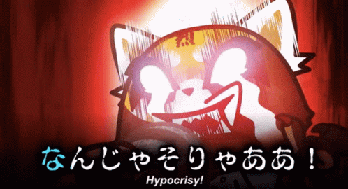 Aggretsuko Hypocrispy Meme GIF