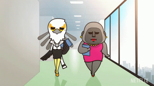 Aggretsuko Secretary Bird Washimi Anime GIF