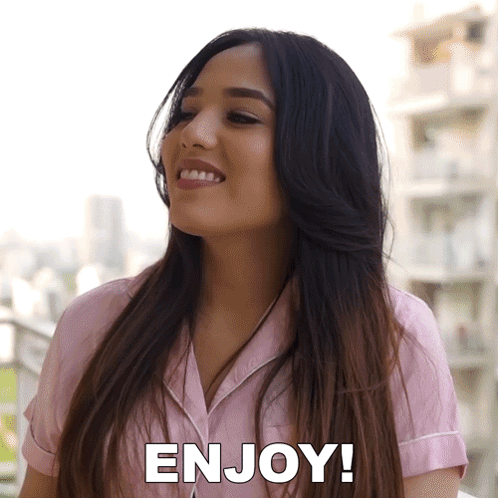 Ahana Goyal Saying Enjoy GIF