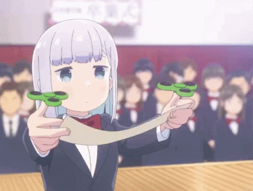 Aharen-san Wa Hakarenai Playing Fidget Spinner GIF