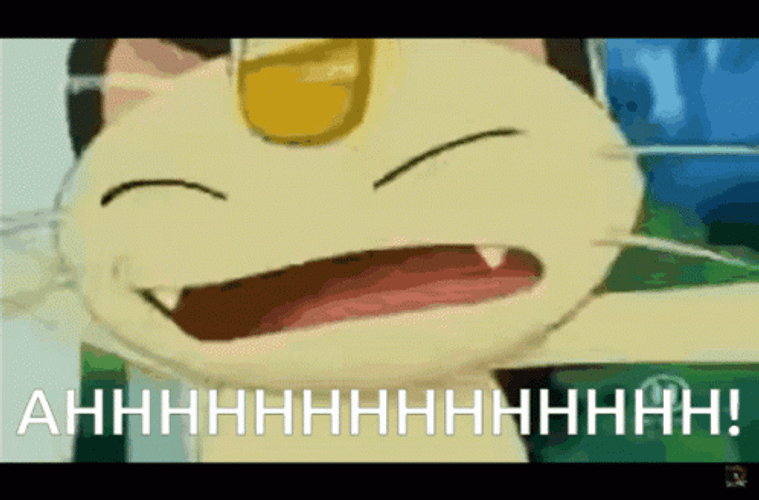 Ahhhh Scared Pokemon Meowth GIF