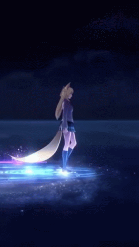 Ahri Anime Glowing Transformation GIF