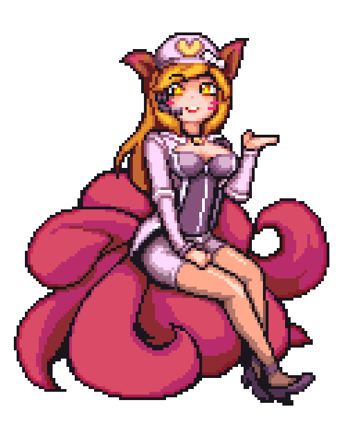 Ahri Anime Sticker Sitting GIF