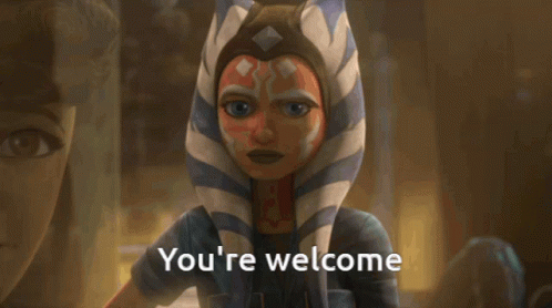 Ahsoka Tano Star Wars You're Welcome GIF