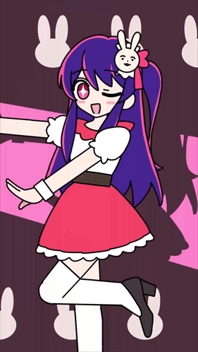 Ai Hoshino Cute Dancing With Bunnies GIF