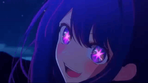 Ai Hoshino Talking With Purple Sparkling Eyes GIF