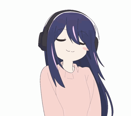 Ai Hoshino Vibing While Wearing Headphones GIF