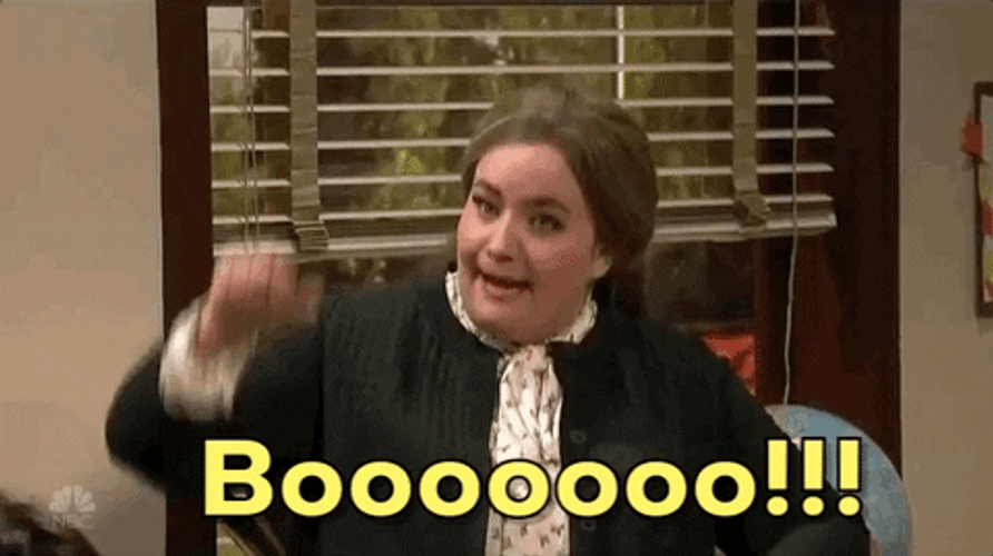 Aidy Bryant Booo Thumbs Down GIF