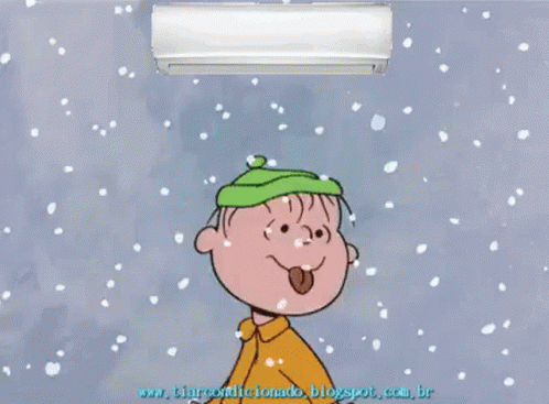 Air Conditioning Snow Charlie Brown GIF