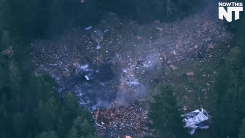 Air Footage Of A House Exploding GIF
