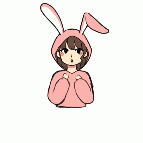 Air Hug Bunny Happy Anime Girl Yay GIF