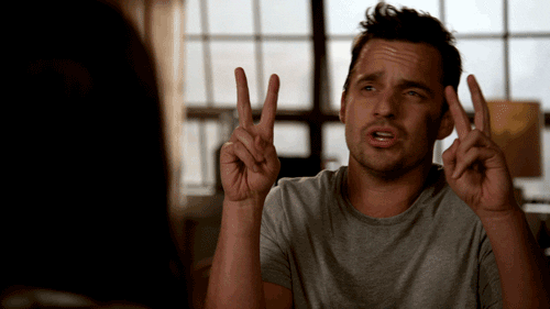 Teasing Jake Johnson Air Quotes GIF