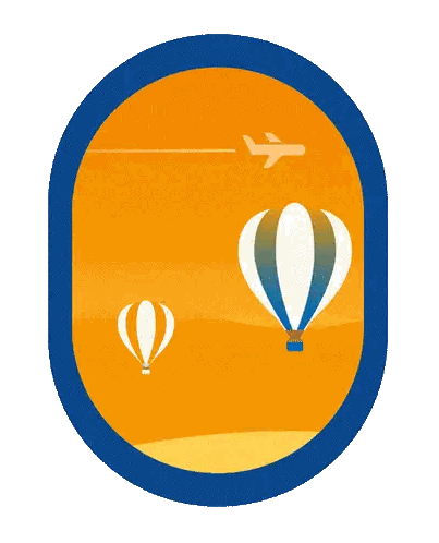 Airplane Flying Over Hot Air Balloon