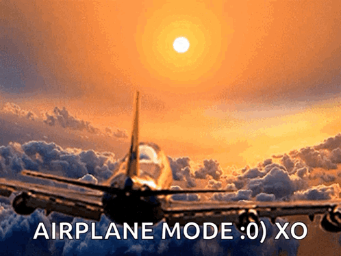 Airplane Flying With Airplane Mode : 0 ) Xo GIF