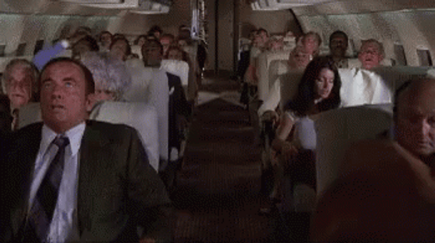 Airplane Movie Panicking Passengers GIF
