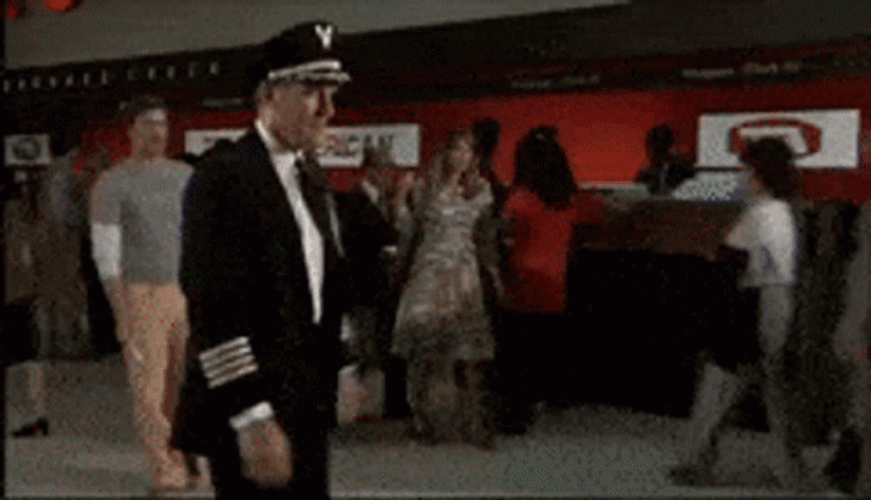 Airplane Movie Walking Punched GIF