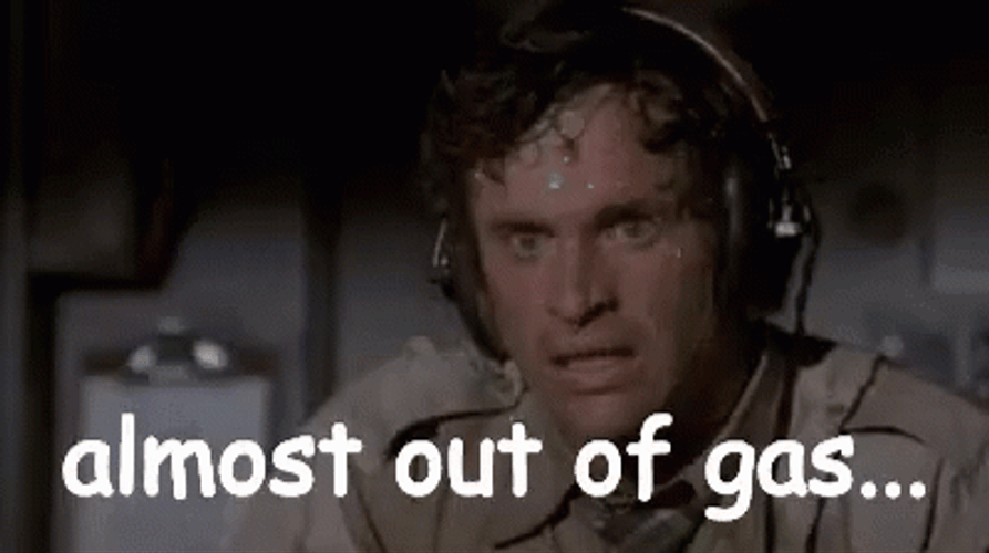 Airplane Sweating Almost Out Of Gas Meme GIF