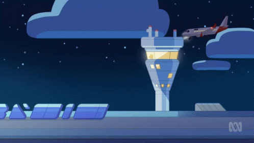 Airplane Taking Off at Night