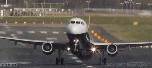 Airplane Taking Off from Runway