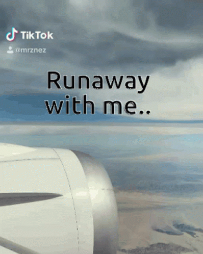 Airplane With Runaway With Me Text GIF