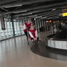 Airport Personnel Playing Around Airport GIF