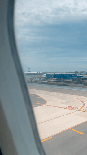 Airport Runway View with Taxi Marking