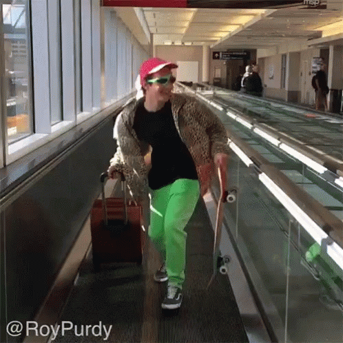Airport Travel Trip Skateboard GIF