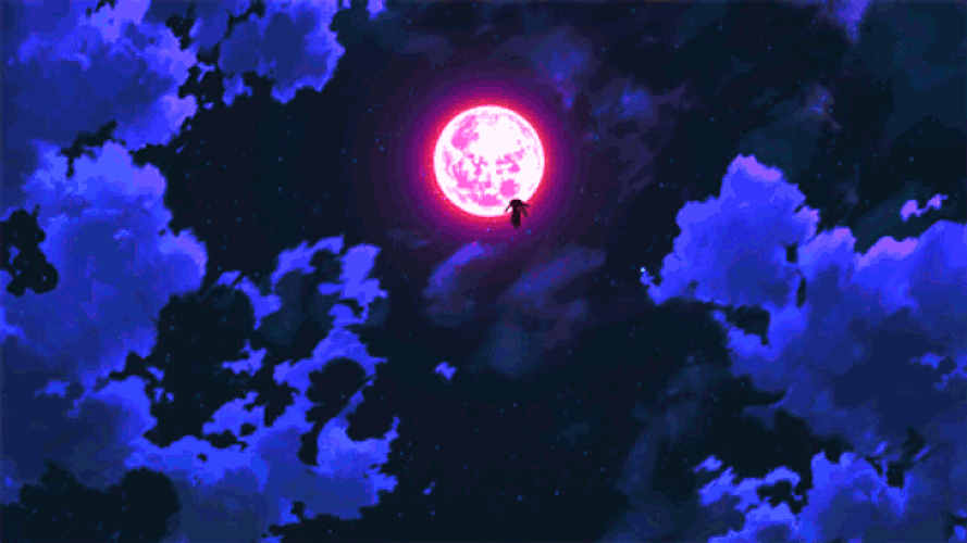 Akame In Red Moon Background GIF