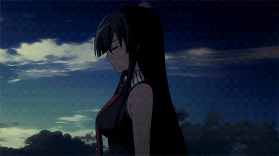 Akame Looking At Sunset GIF