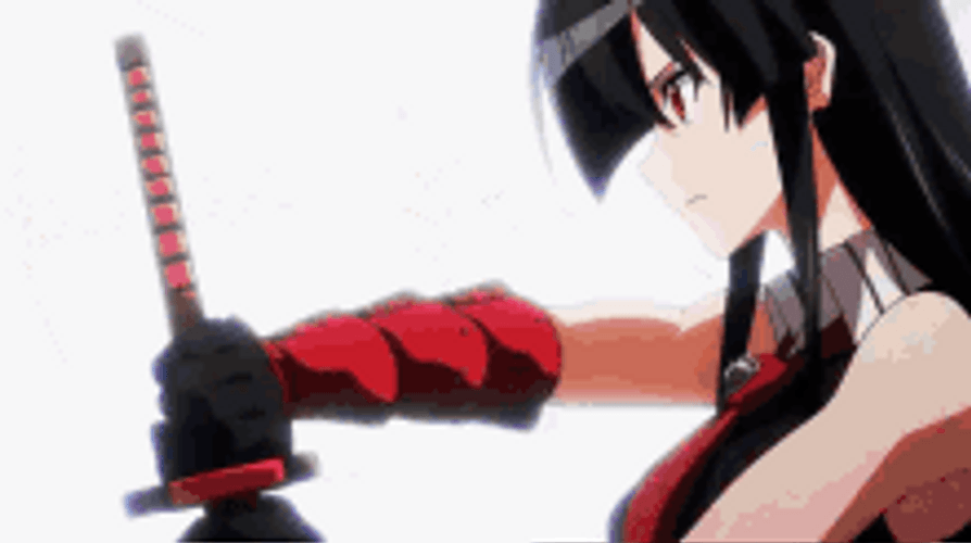 Akame Pulling Her Sword GIF