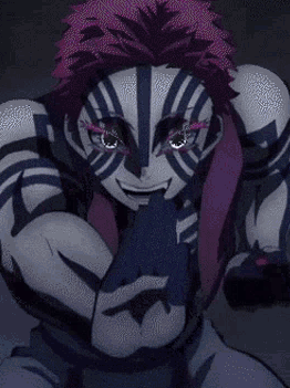 Akaza Blowing Powers GIF