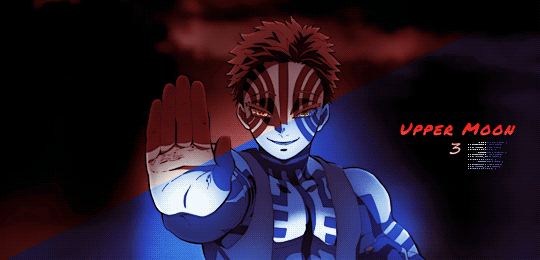 Akaza In Red And Blue GIF