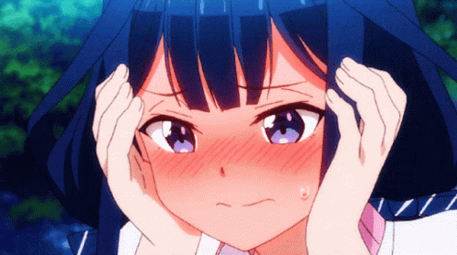 Aki Adagaki Blushing Anime GIF