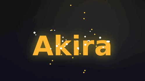 Akira In Yellow On Dark Background GIF