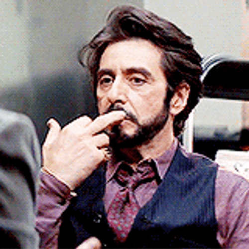 Al Pacino Rubbing Lips GIF