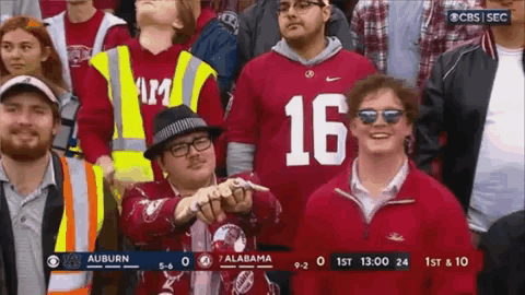 Alabama Crimson Tide Fan Showing Rings GIF