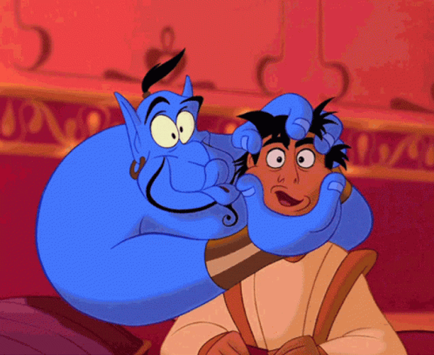 Aladdin Genie Rubbing Lamp GIF