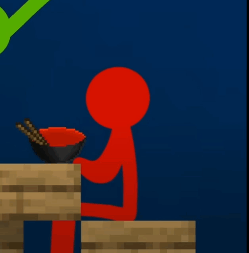 Alan Becker Red Eating Ramen GIF