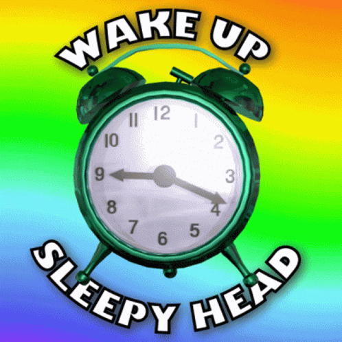 Alarm Clock Saying Wake Up Sleepy Head GIF